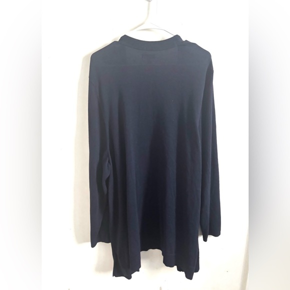 Croft & Barrow Women’s 3X Navy Open Front Cardigan Longline Pocket Layering - Picture 2 of 5